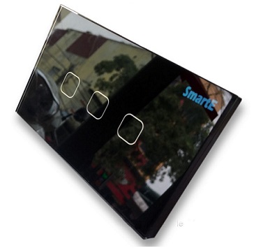 CÔNG TẮC CẢM ỨNG  (3 nút màu đen) ĐIỀU KHIỂN TỪ XA 315Mhz 